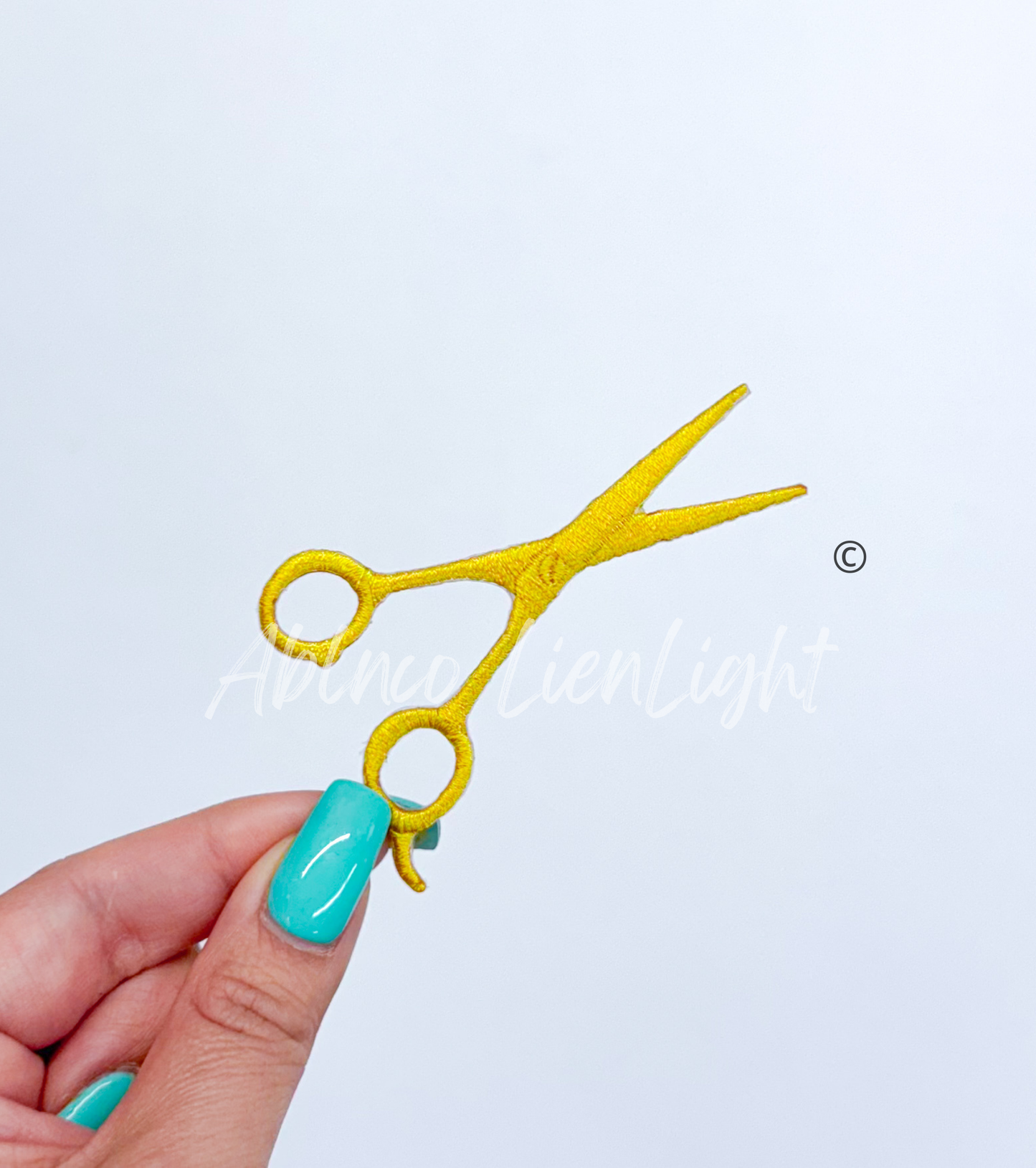 Gold Scissors Hair Stylist Embroidery Patch