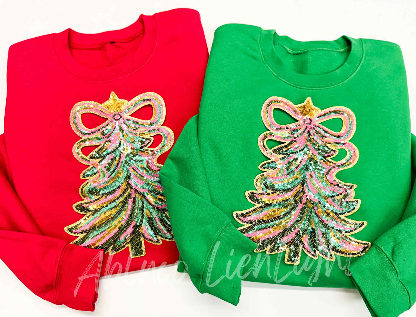 Christmas Tree Sequins Christmas Patch Sweatshirt