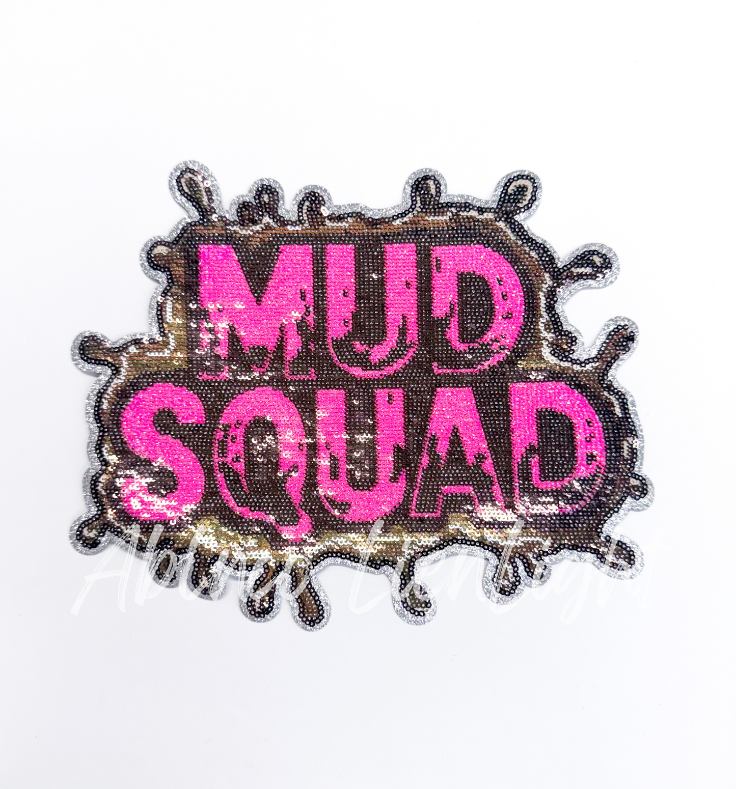 Mud Squad Side-by-Side SXS Off Road Racing Sequin Patch - Large