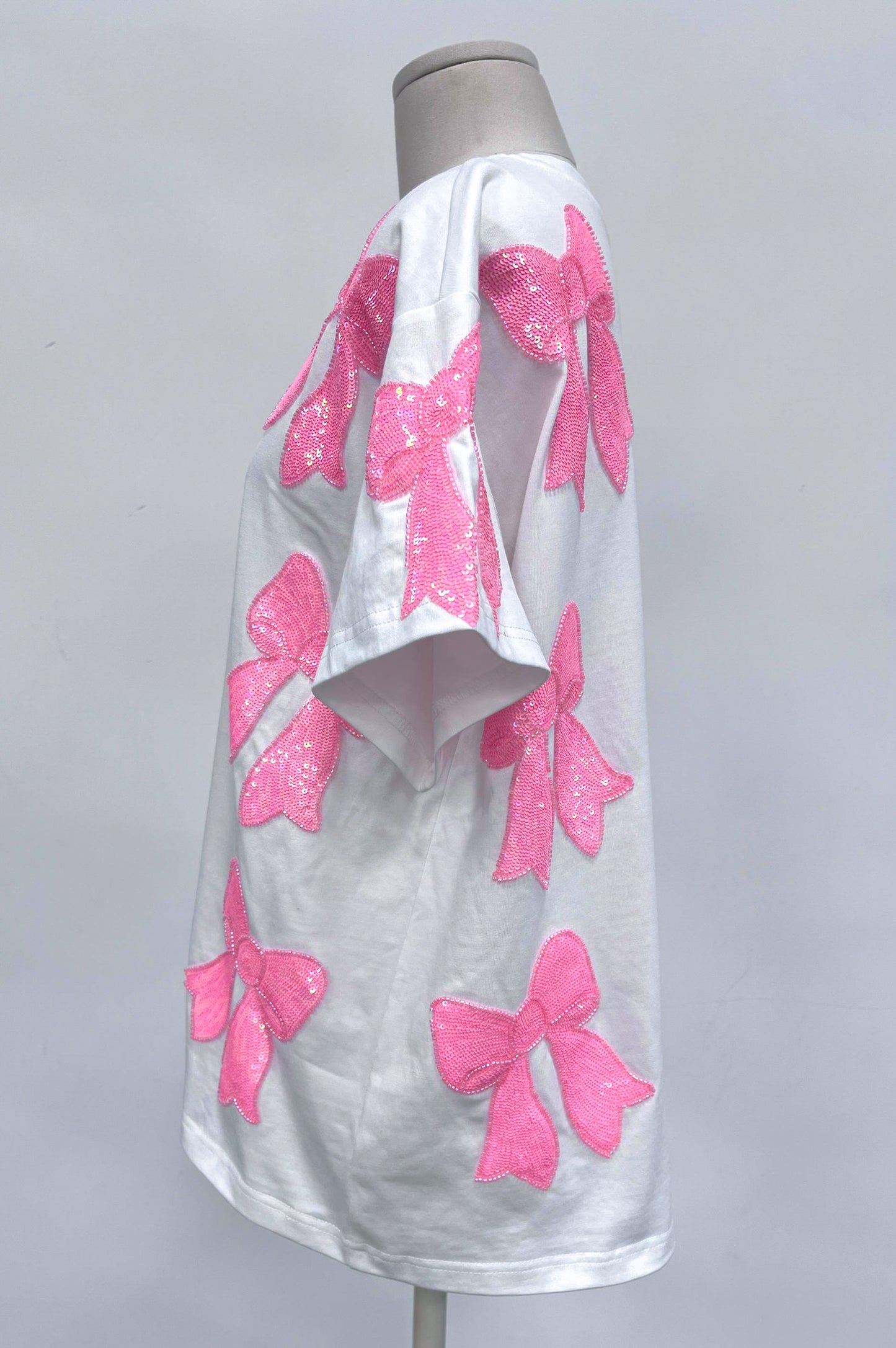 Sparkles Sequins Pink Bow TShirt