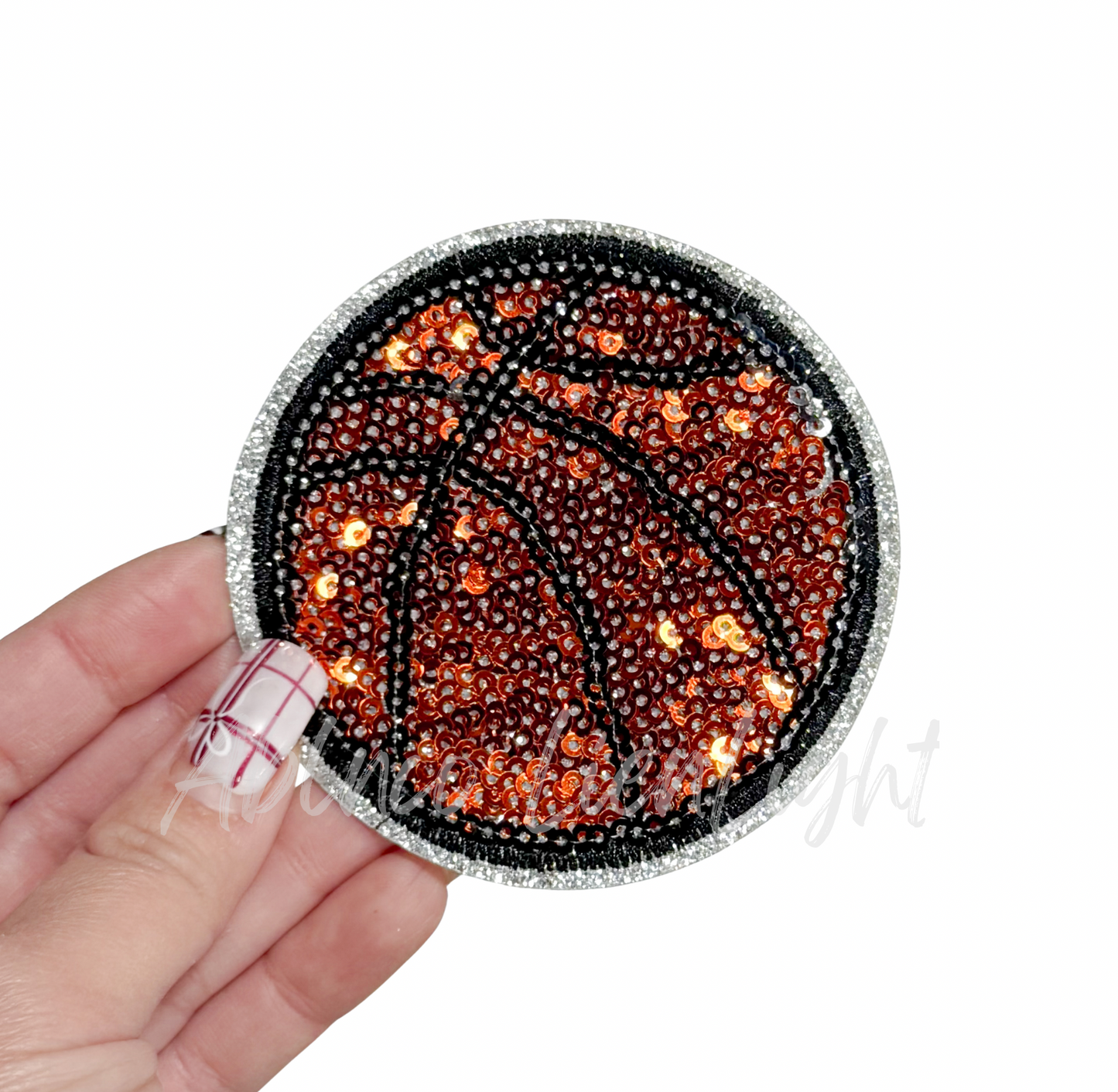 Basketball Sequin Patch - 3.15”
