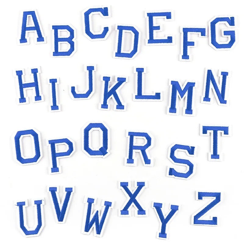 2” Royal Blue Letters Embroidery Patch