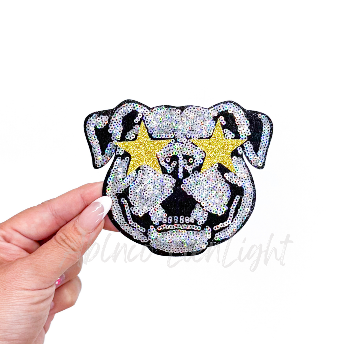 Bulldog Mascot Gameday Sequin Patch - Small