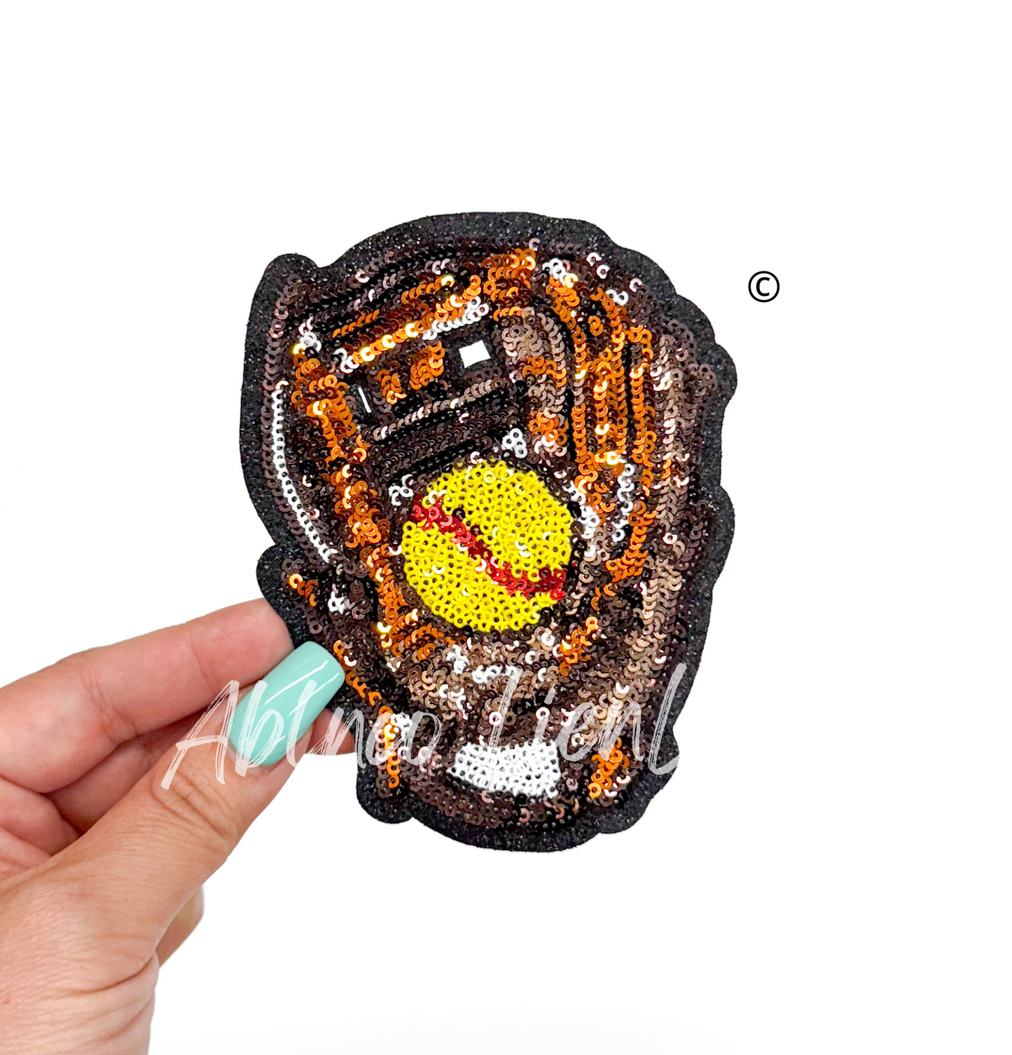 Softball Glove Mit Sequin Patch - Small