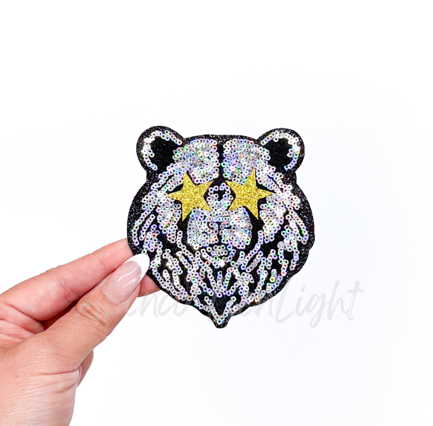 Bear Mascot Gameday Sequin Patch - Small