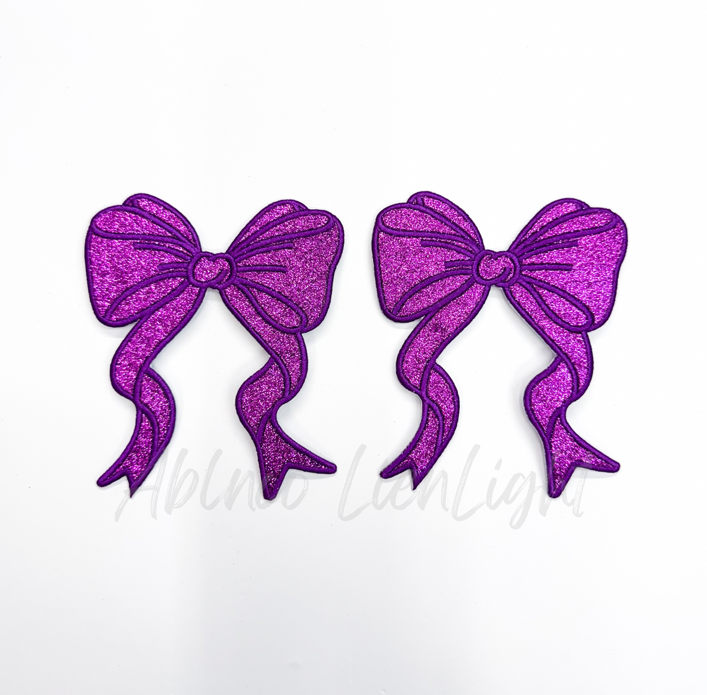 Side Bows Glitter Embroidery Patch