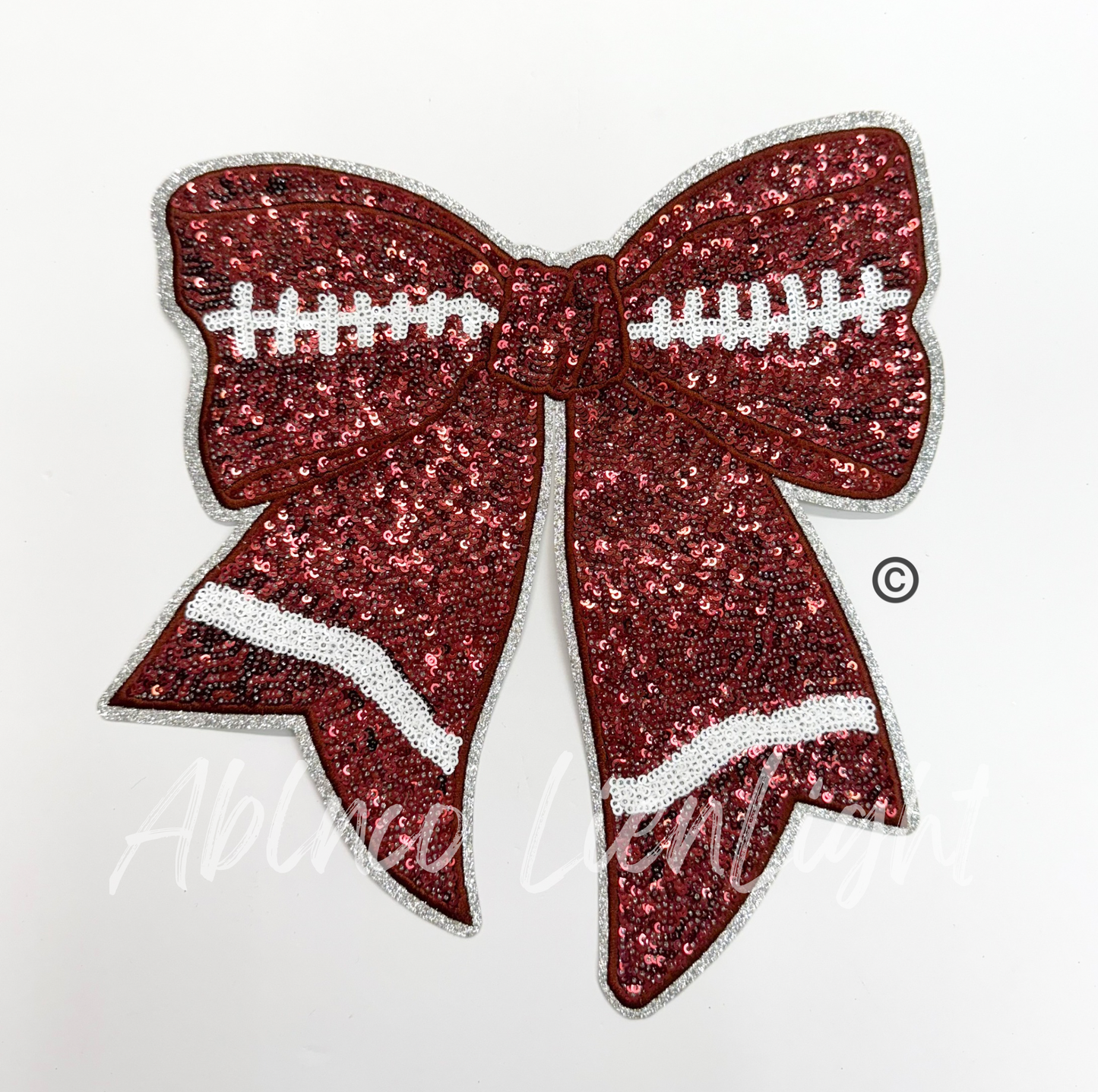 Football Sequins Bow Patch - Big