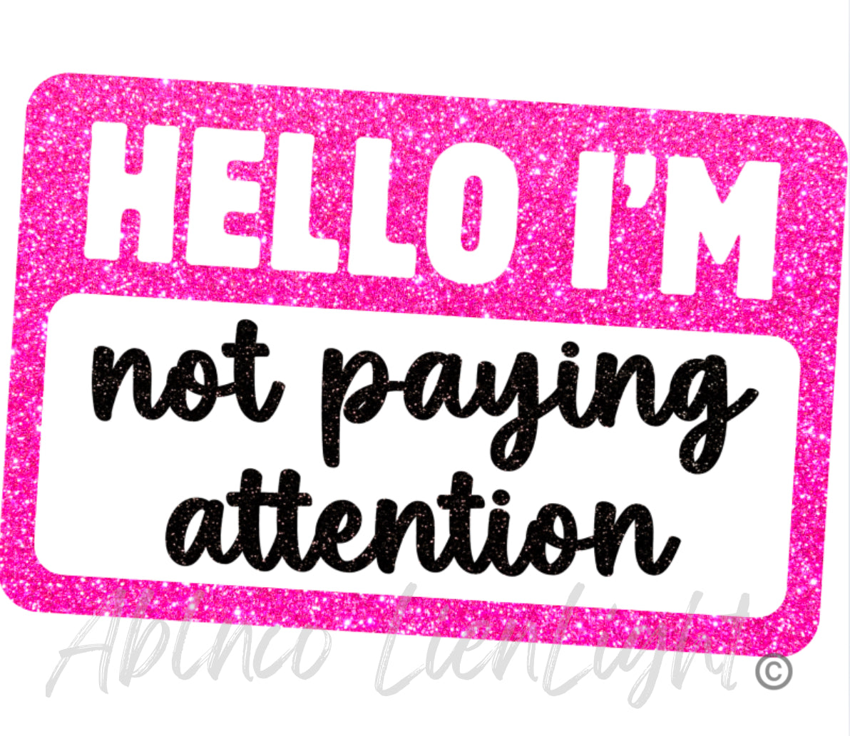Hello I’m not paying attention glitter sequins patch
