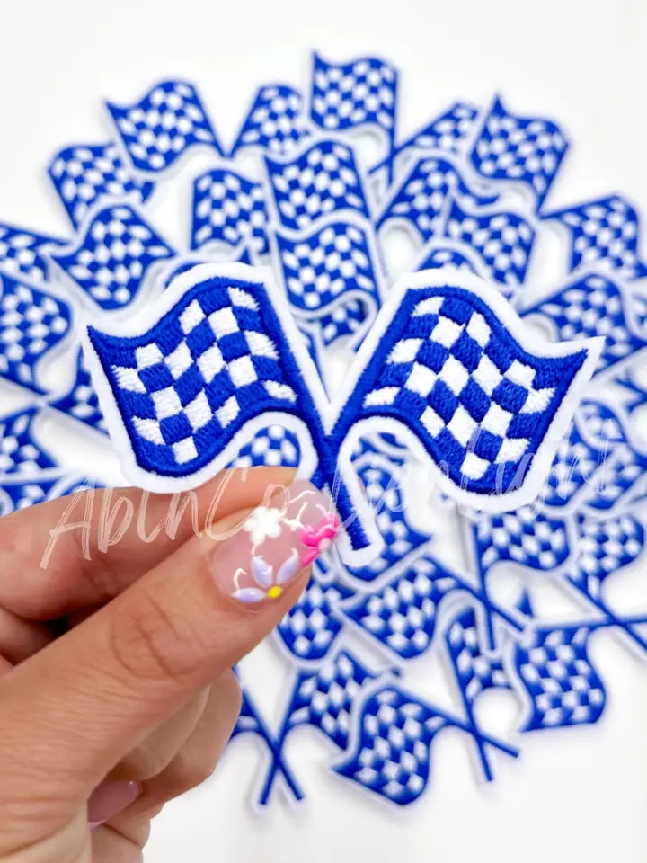 Royal Checkered Flag Embroidery Patch