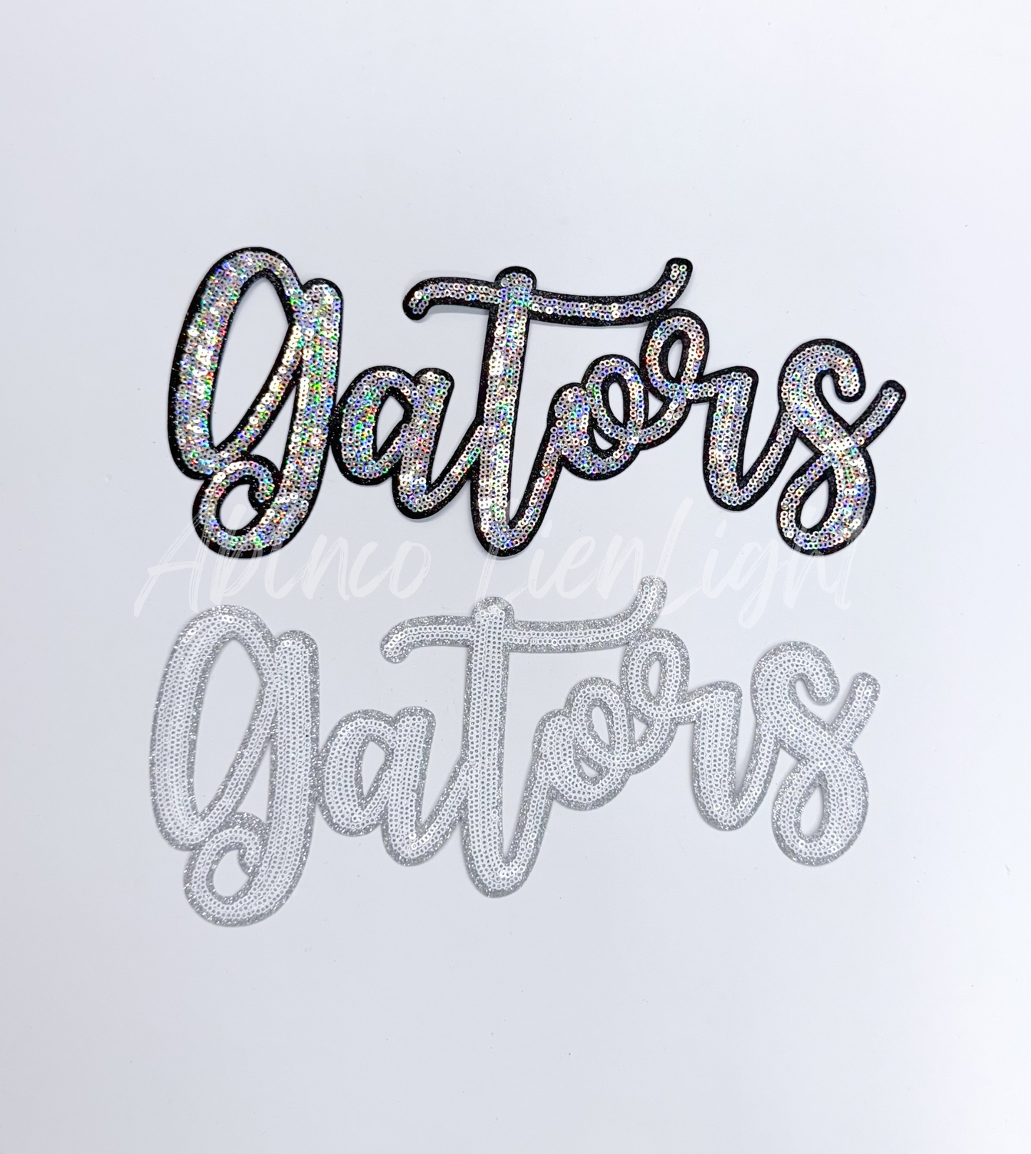 Gators Cursive Letter Mascot Gameday Sequins Patch