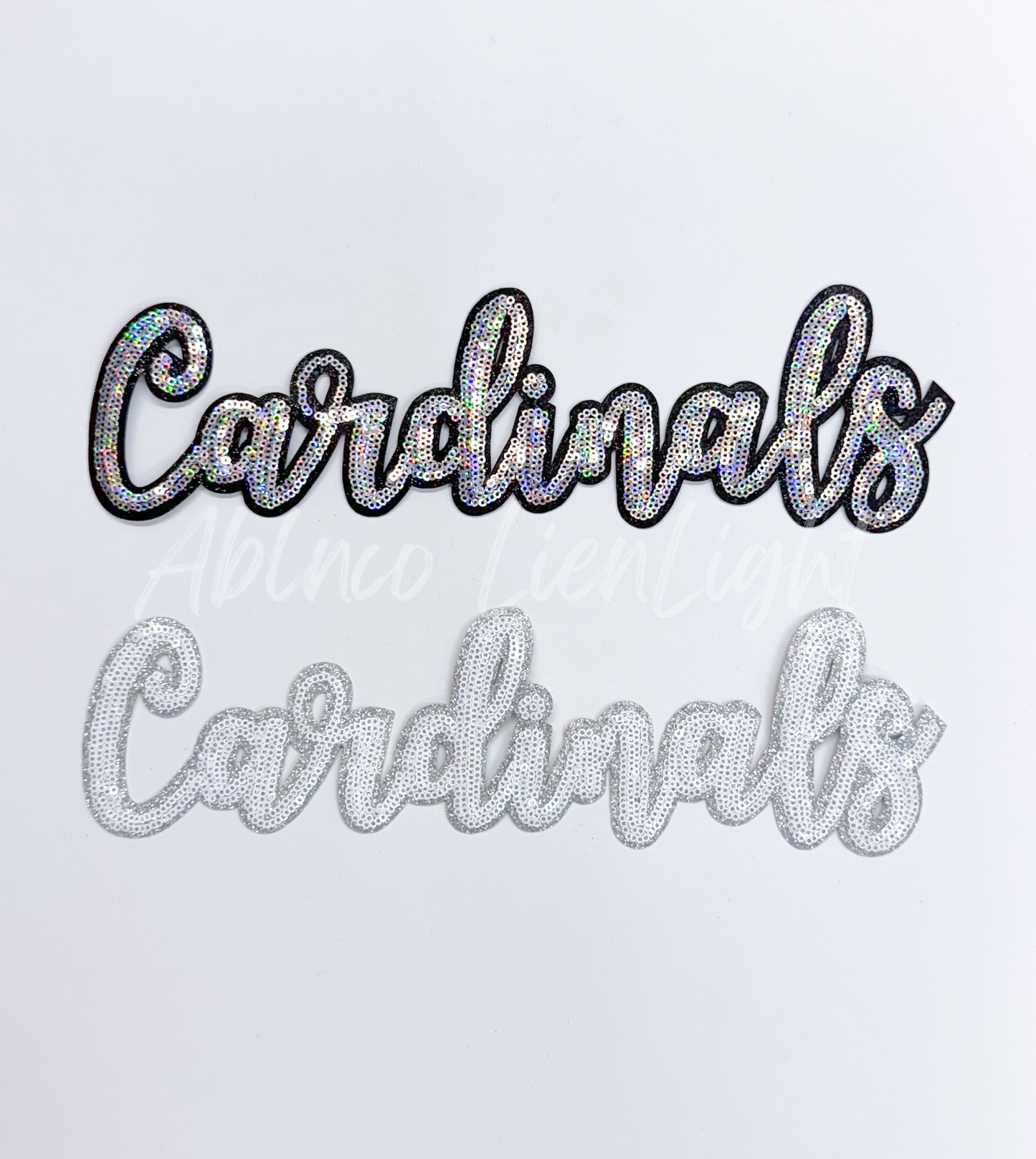 Cardinals Cursive Letter Mascot Gameday Sequins Patch