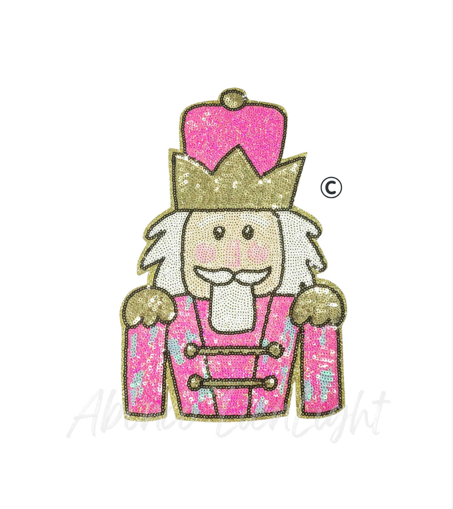 Nutcracker Pink Gold Sequins Christmas Patch