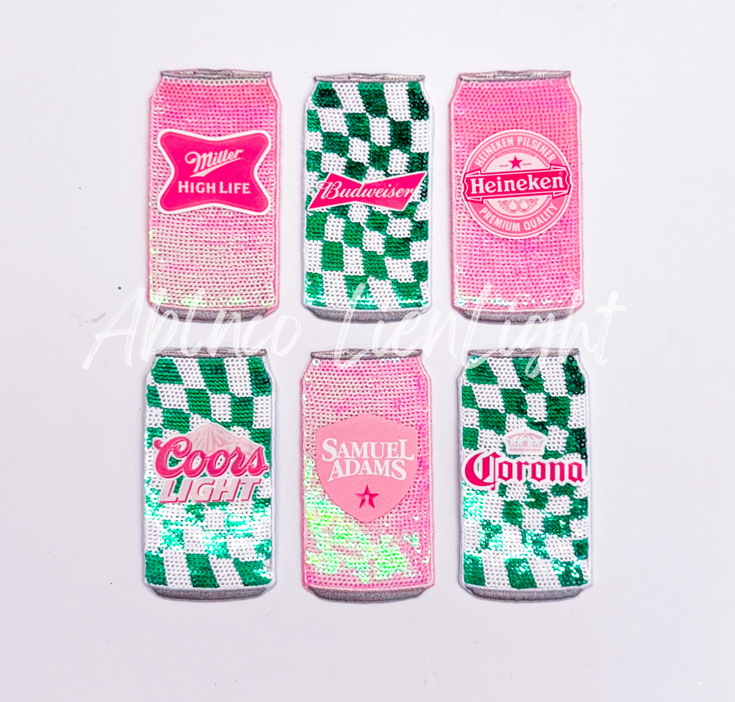 Pink Samual Adam Beer Sequin Patch