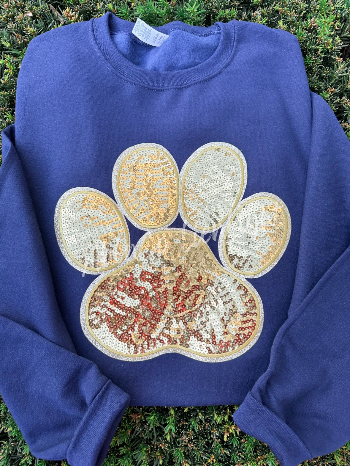 Big Gold Sequin Paw Print Patch