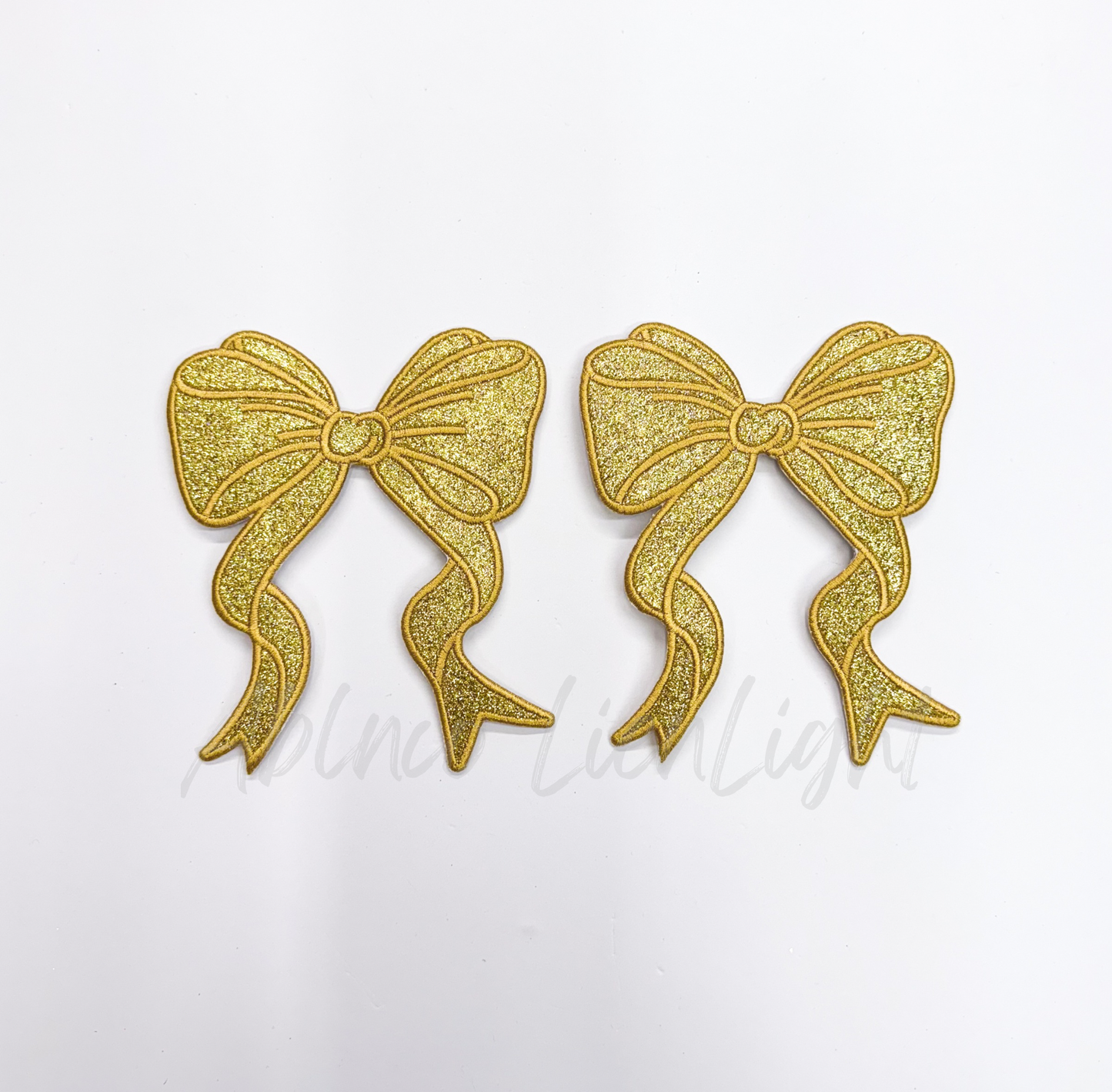 Side Bows Glitter Embroidery Patch