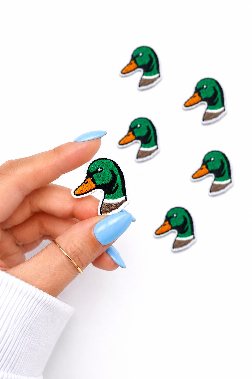 Mini Mallard Duck Head Embroidered Patch