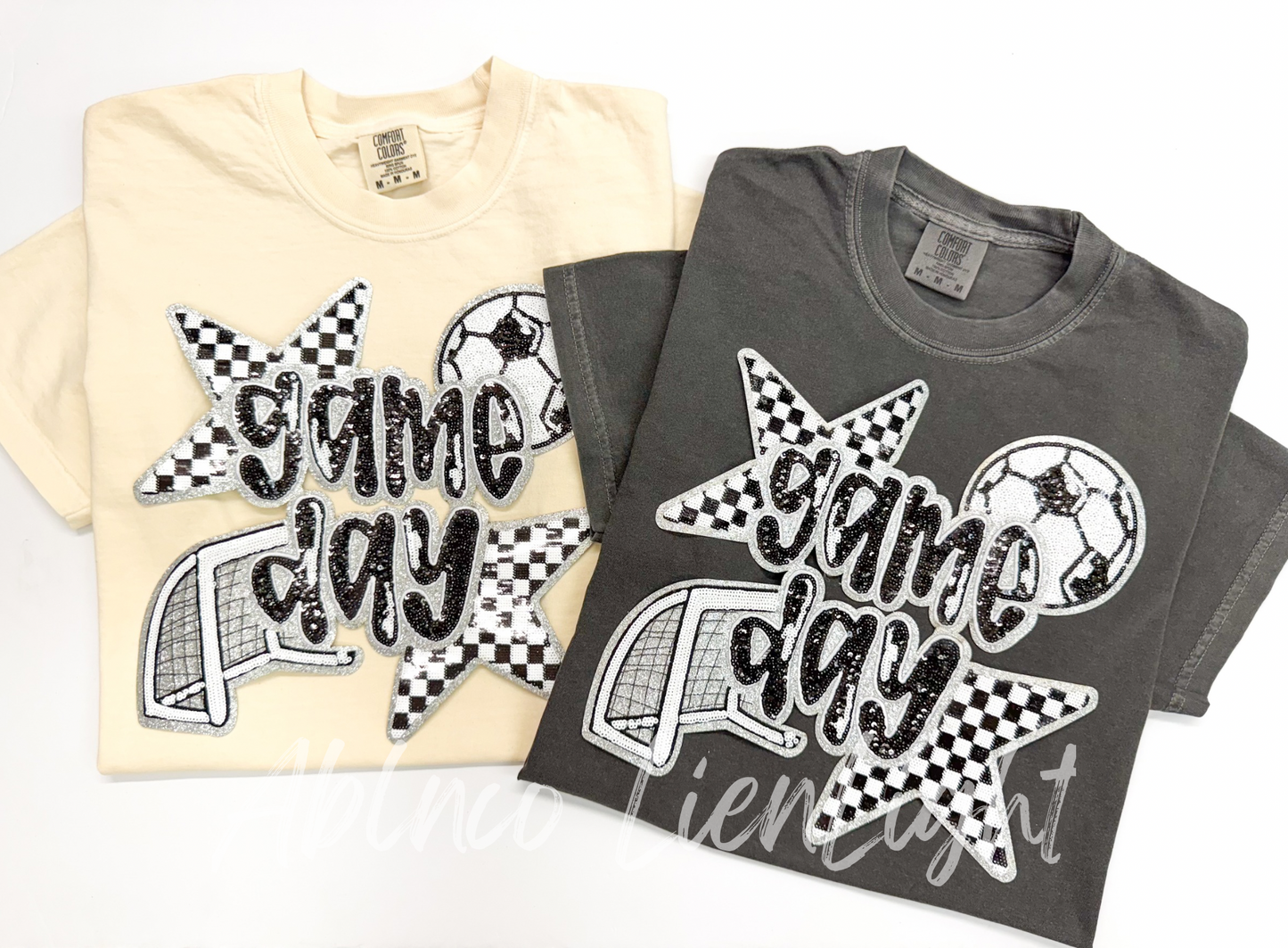 Soccer Gameday Patch Sequins Tshirt