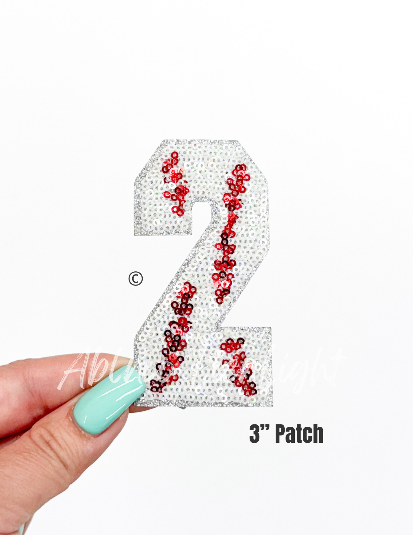 Sequin Baseball Numbers Patch - Small