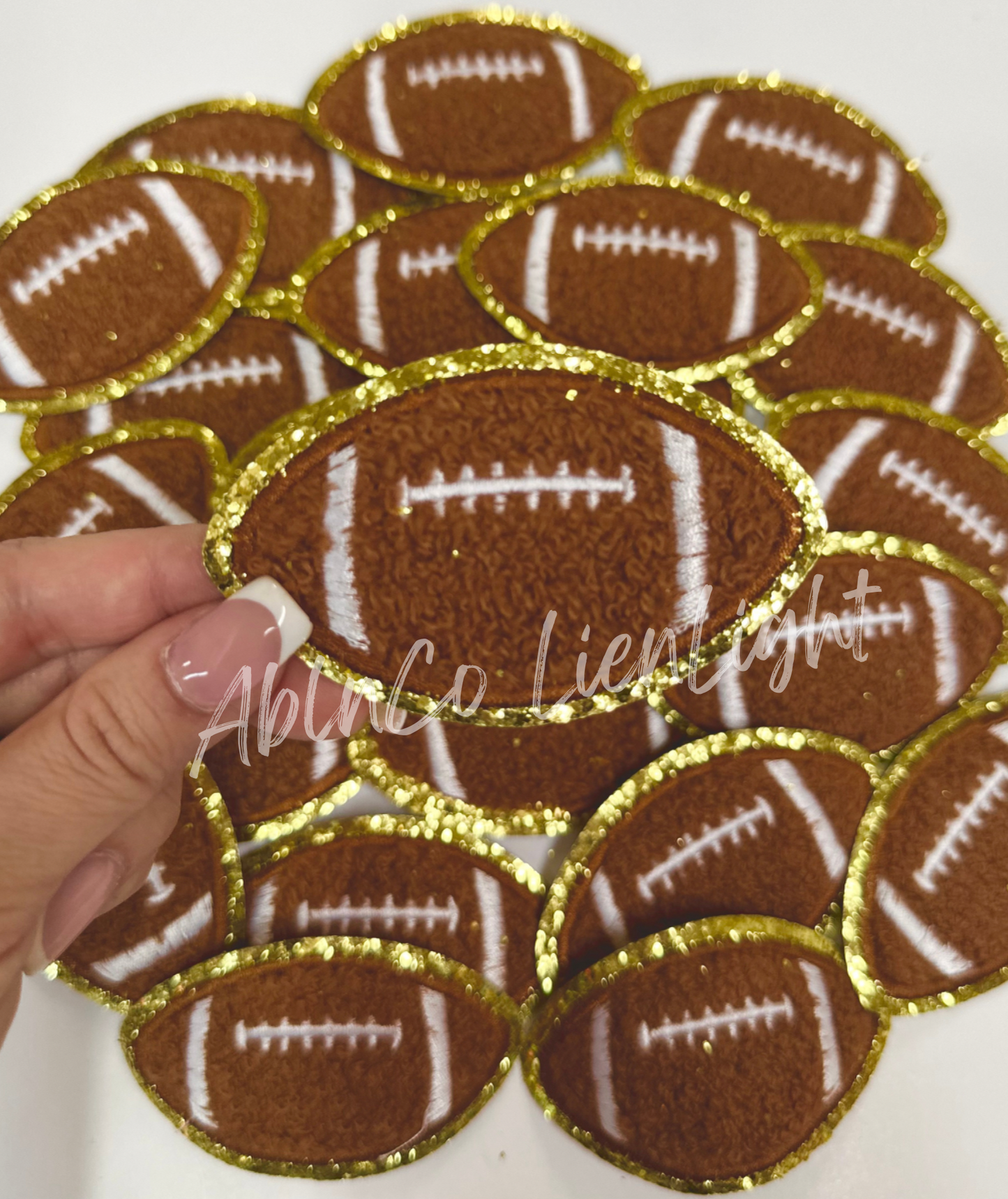 Football Chenille Glitter Patch