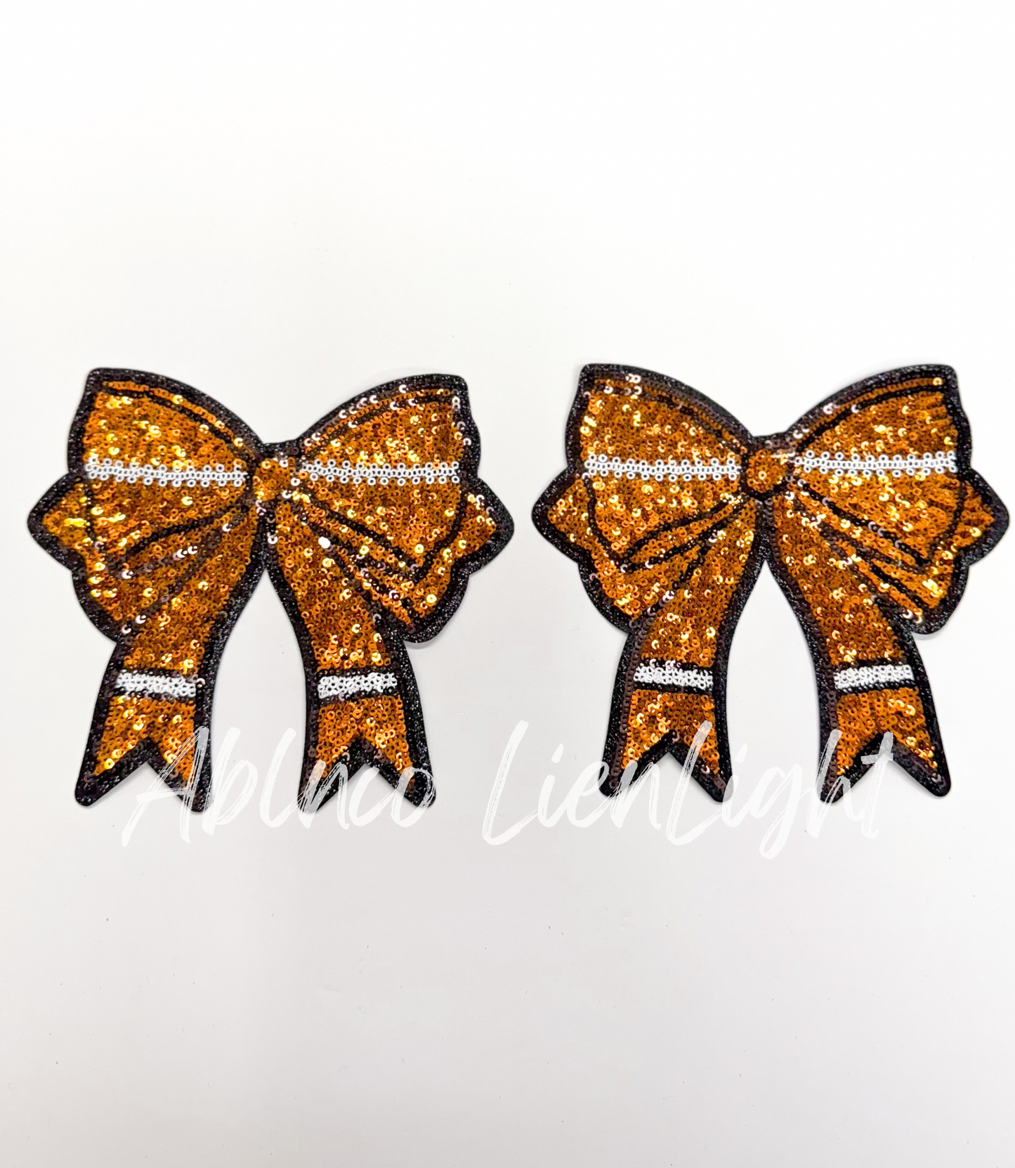 Football Sequins Side Bows Patch