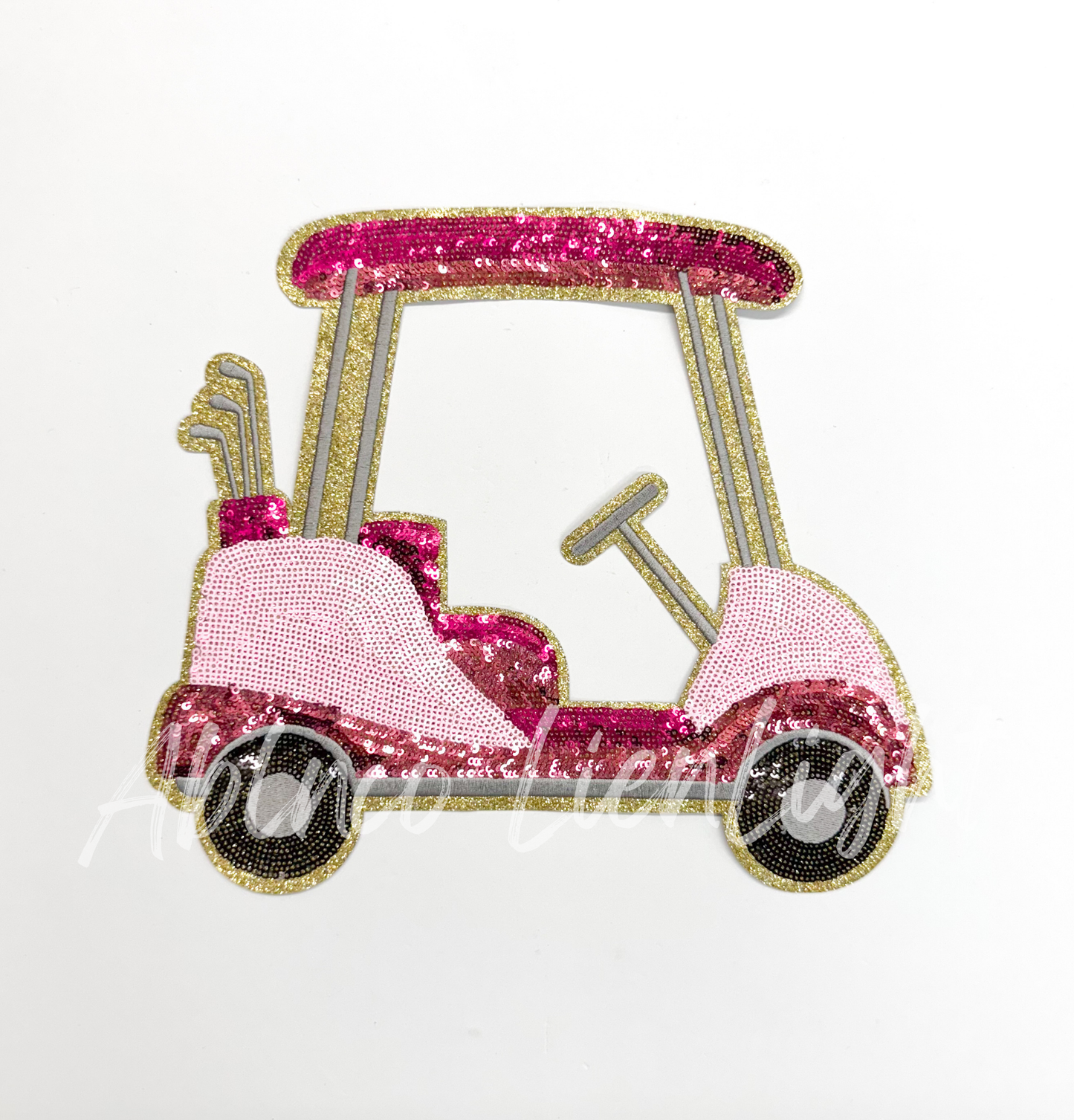 Pink Golf Cart Sequin Patch
