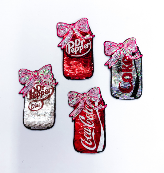 Small Dr Pepper Sequins Patch