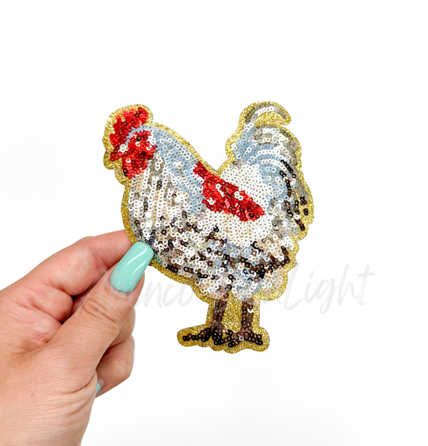 Chicken Farm Animal Sequin Patch - Small