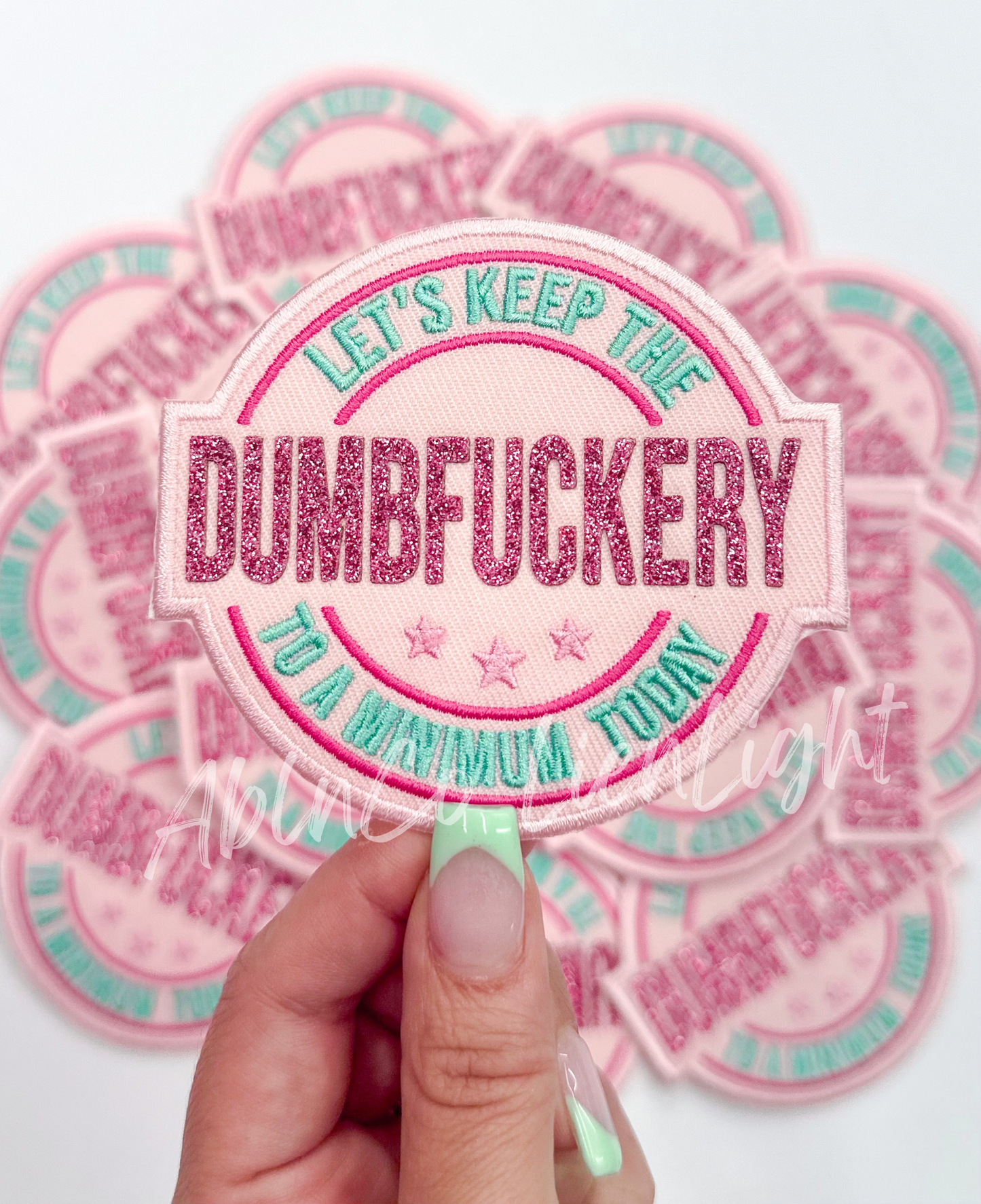 3.7" Dumbfuckery Glitter Embroidery Patch