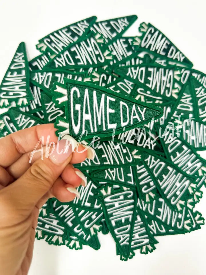 Green Touchdown Sequin Embroidery Hat Patch