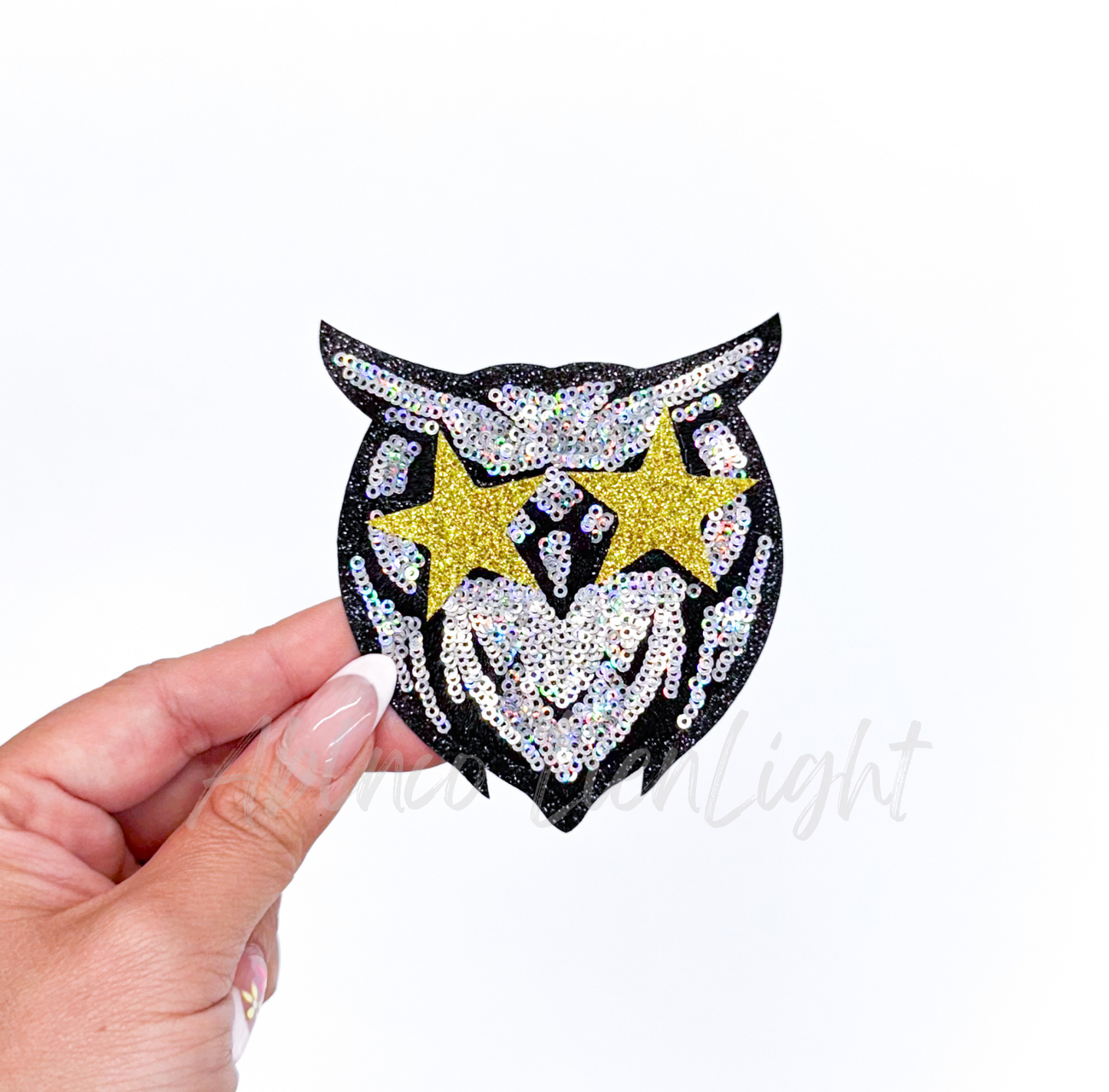Owl Mascot Gameday Sequin Patch - Small