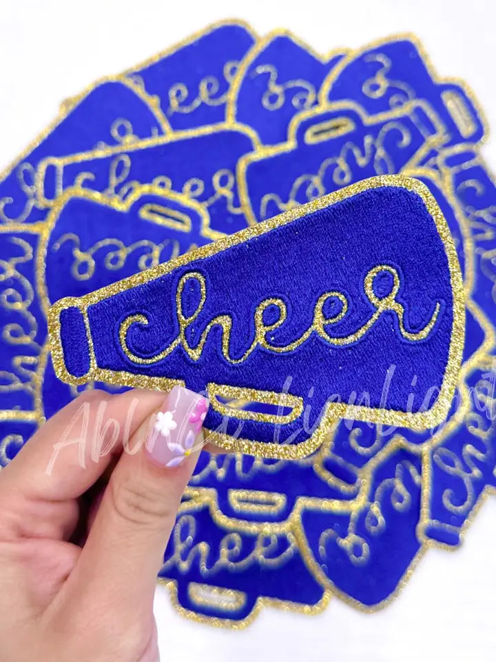 Royal Cheer Megaphone Gold Embroidery Patch