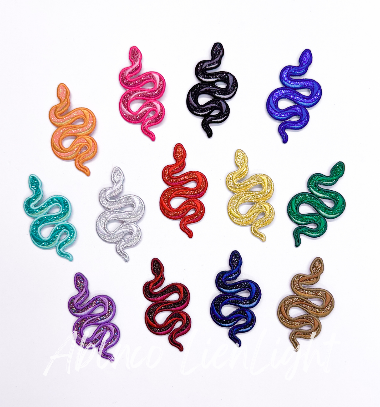 Glitter Snake Embroidery Patch