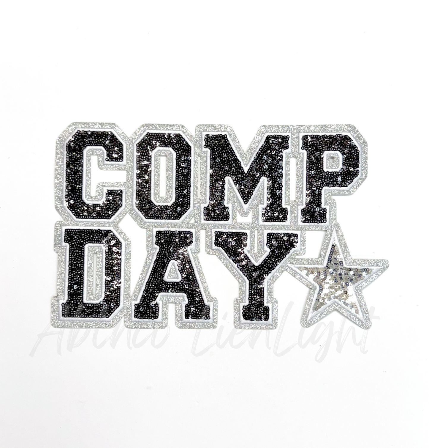 Black Comp Day Star Sequin Patch - Large