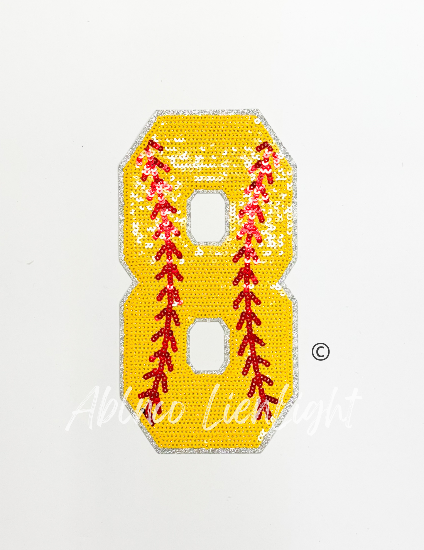 Sequin Softball Numbers Patch - Large
