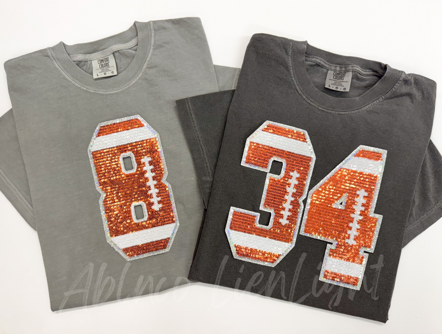 Sequin Football Numbers Patch - Large