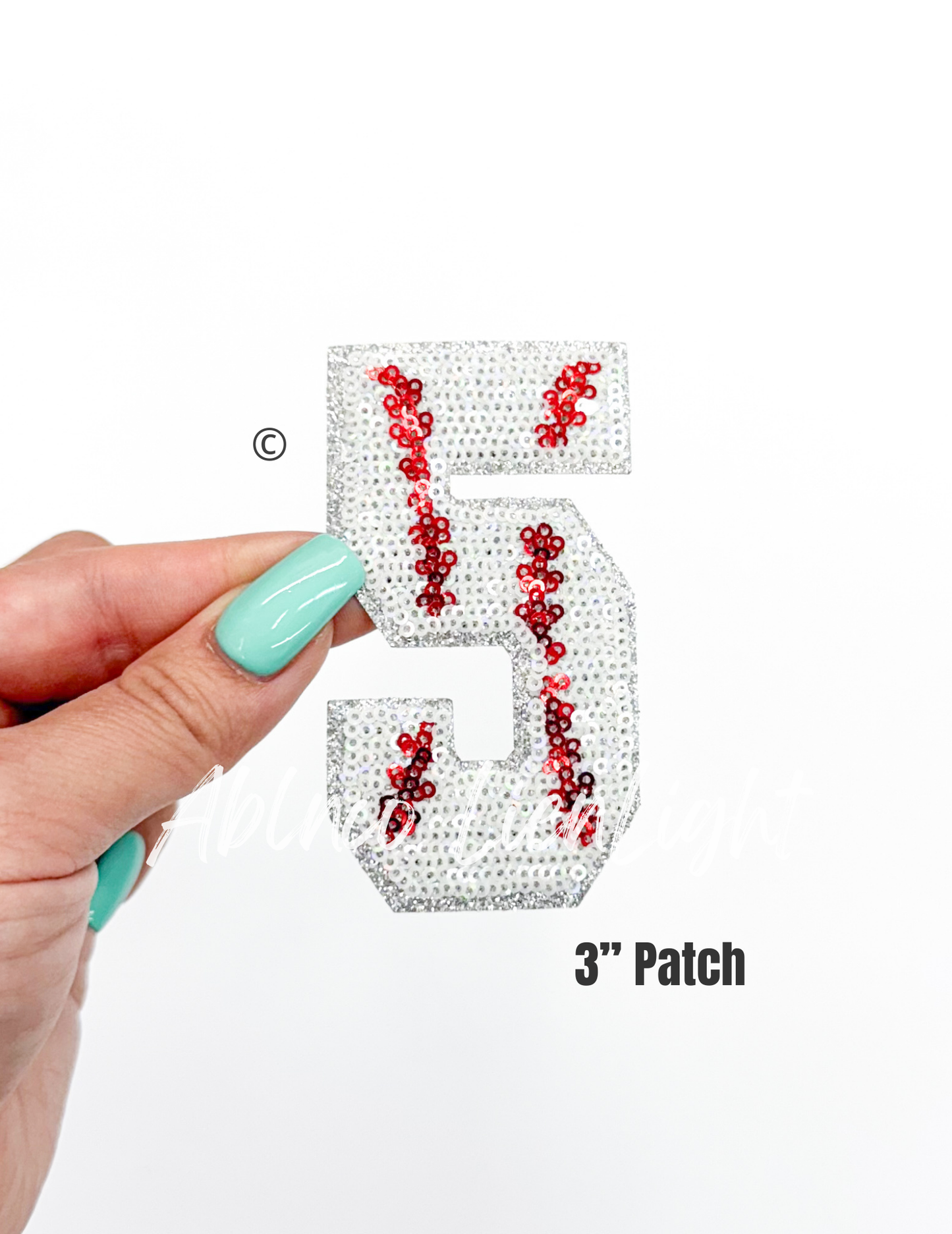 Sequin Baseball Numbers Patch - Small