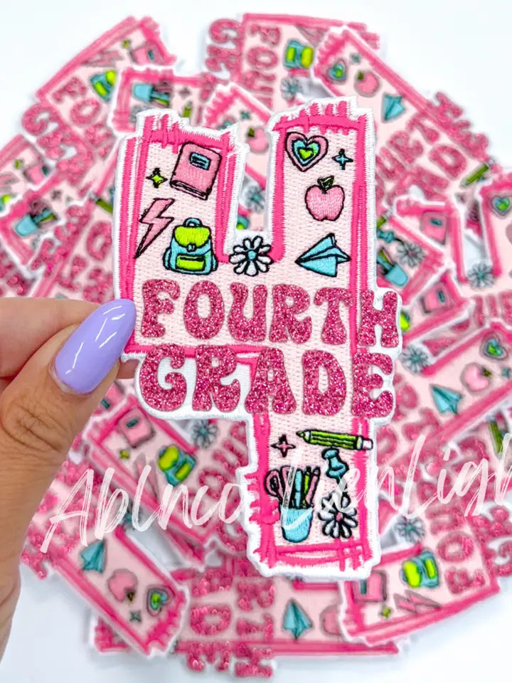 Fourth Grade School Teach Glitter Patch