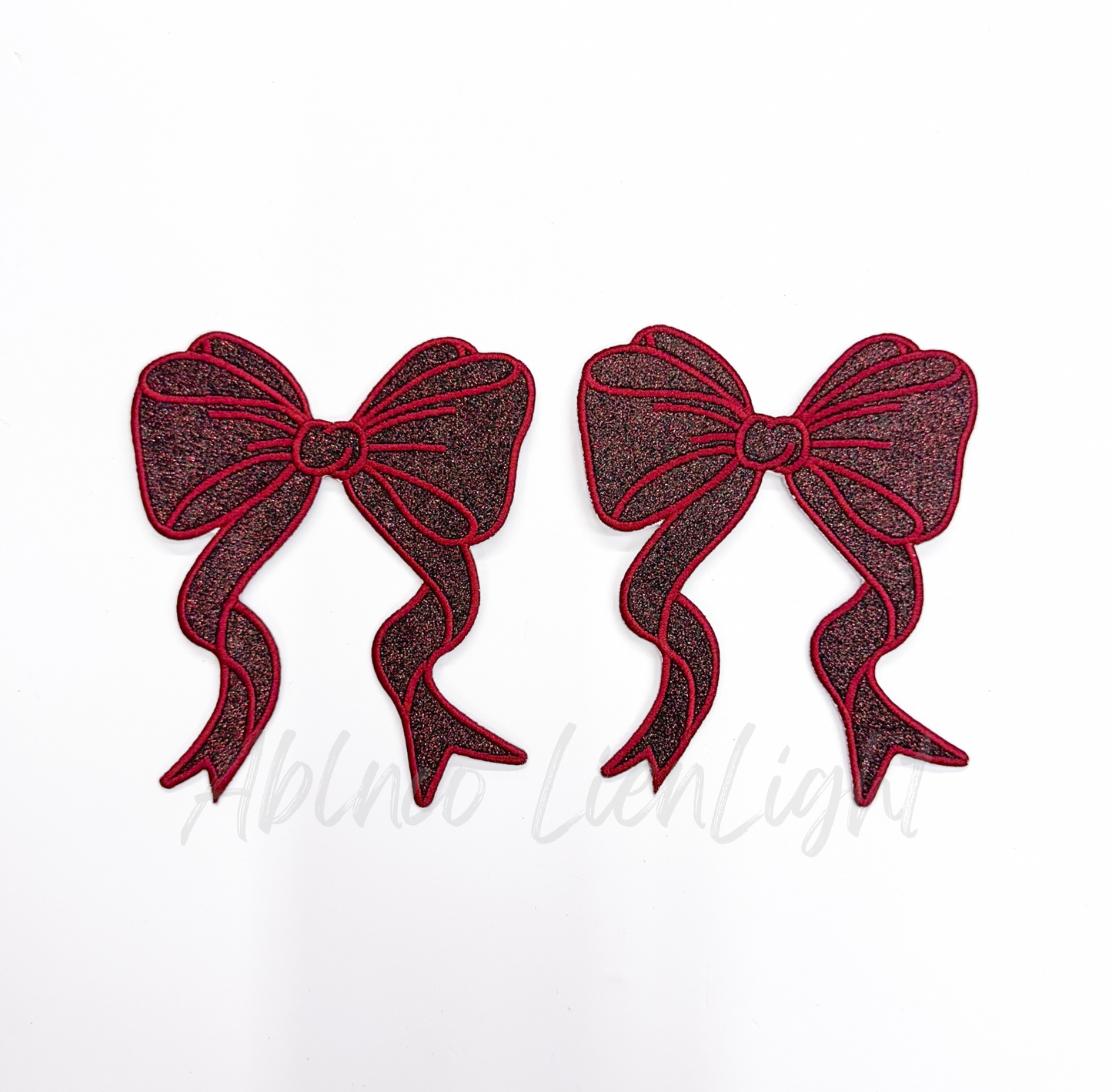 Side Bows Glitter Embroidery Patch