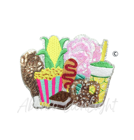 Preppy Pink Glitter Fair Foods ©️ Sequin Patch