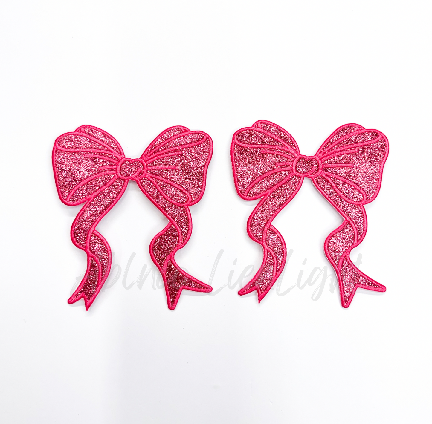 Side Bows Glitter Embroidery Patch