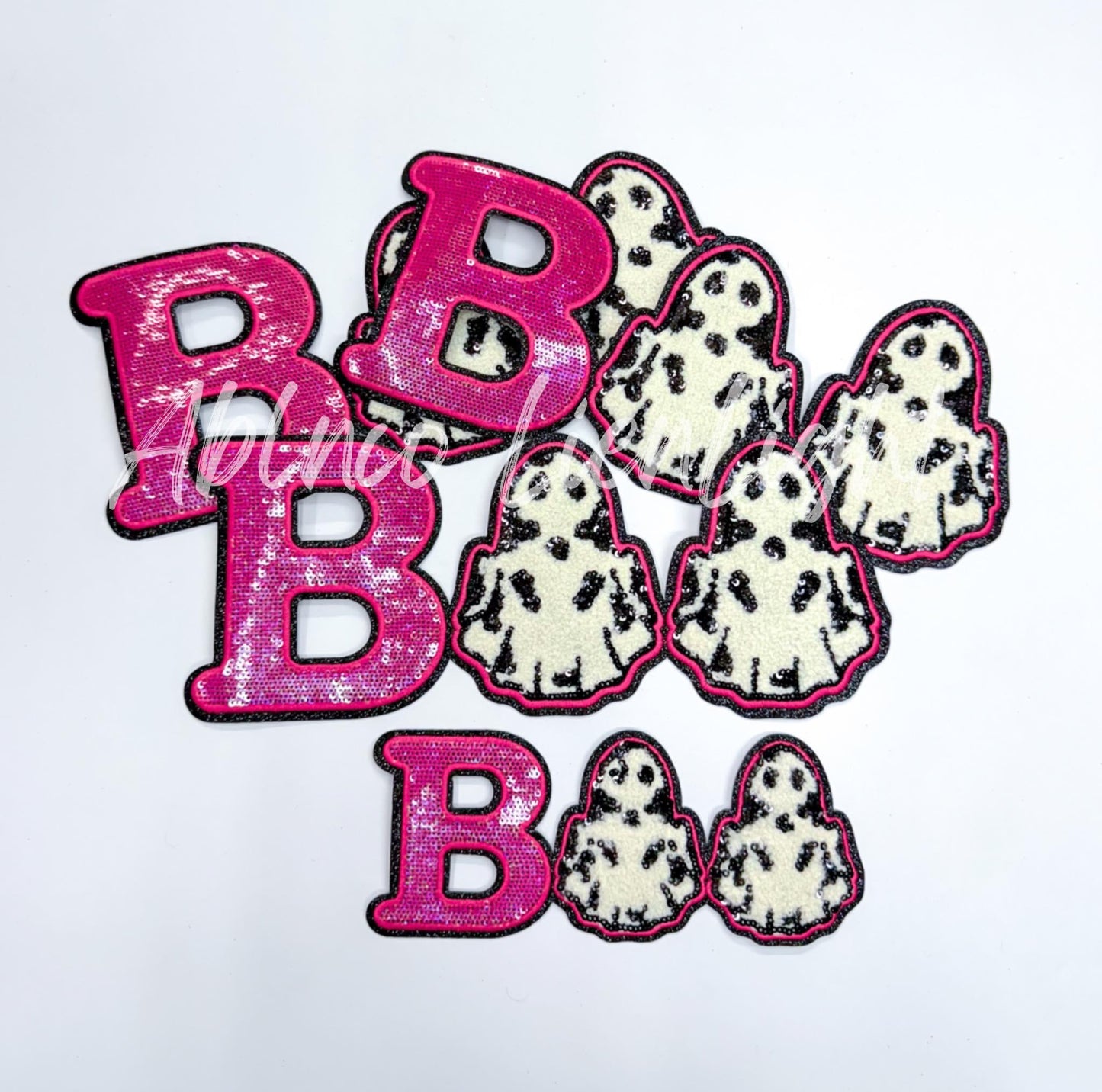 Boo Pink Cow Print Ghost Halloween Embroidery Patch