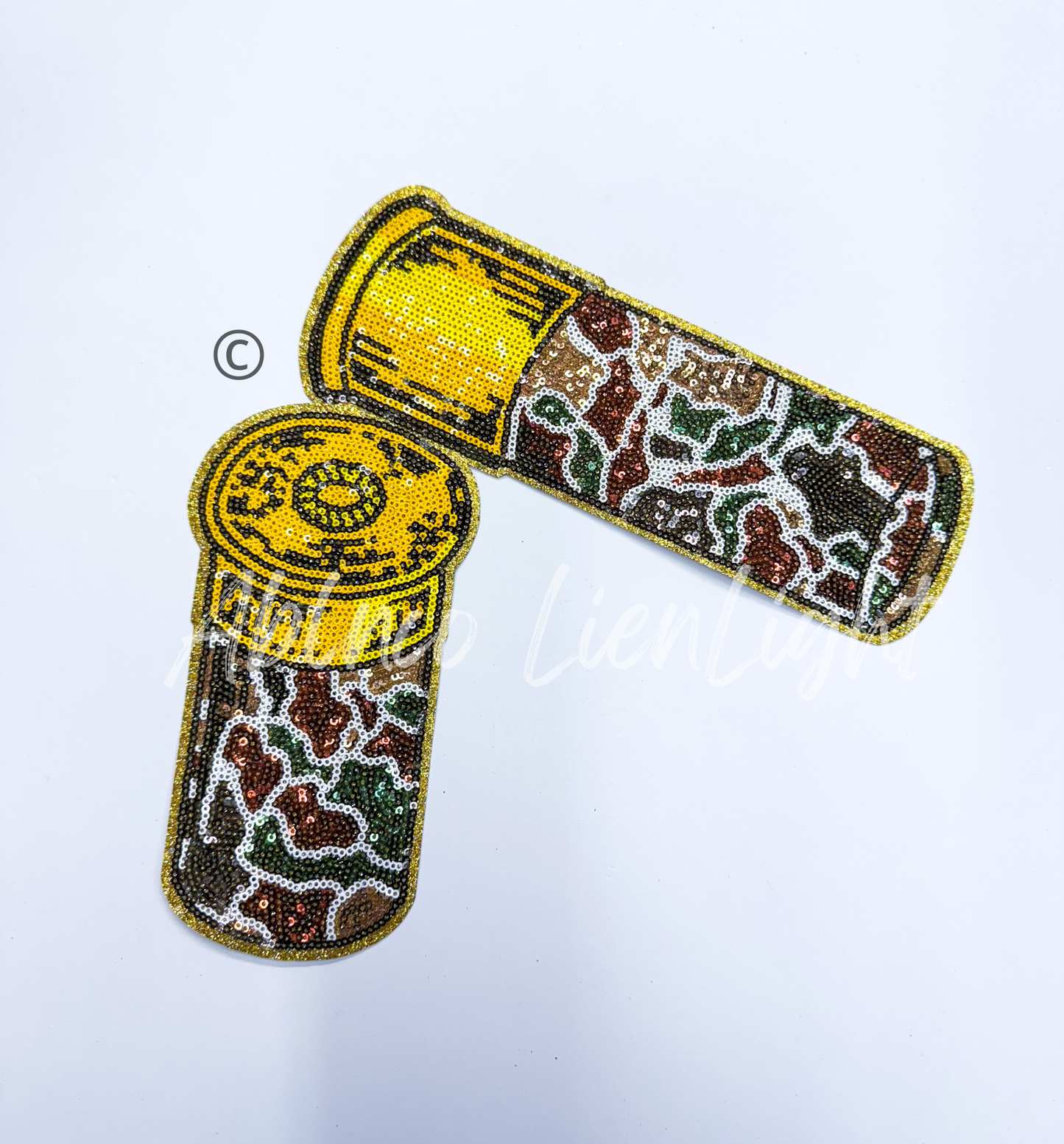 Camo Hunting Shotgun Shells Sequin Patch - Large