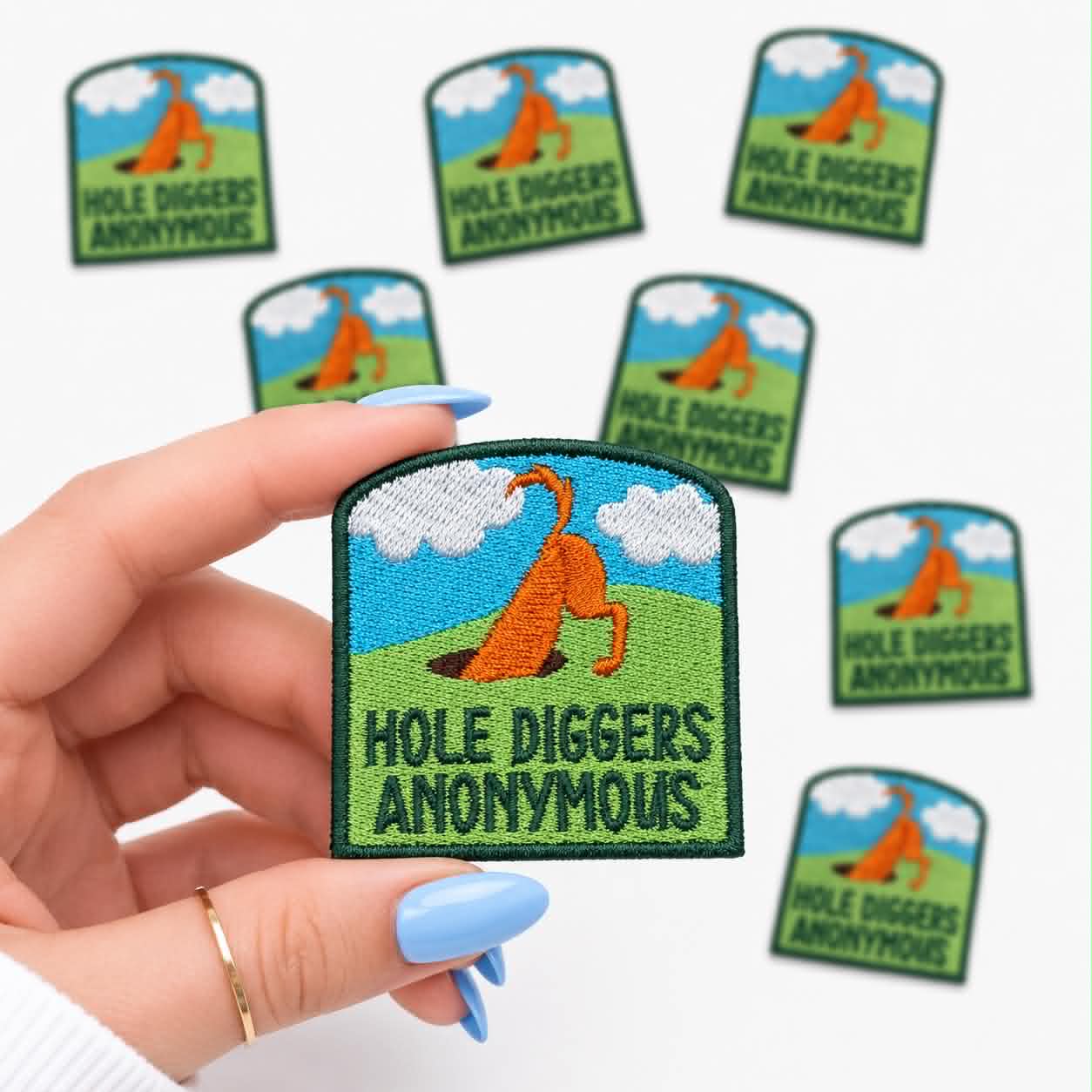 Hole Diggers Anonymous Embroidered Dog Patch