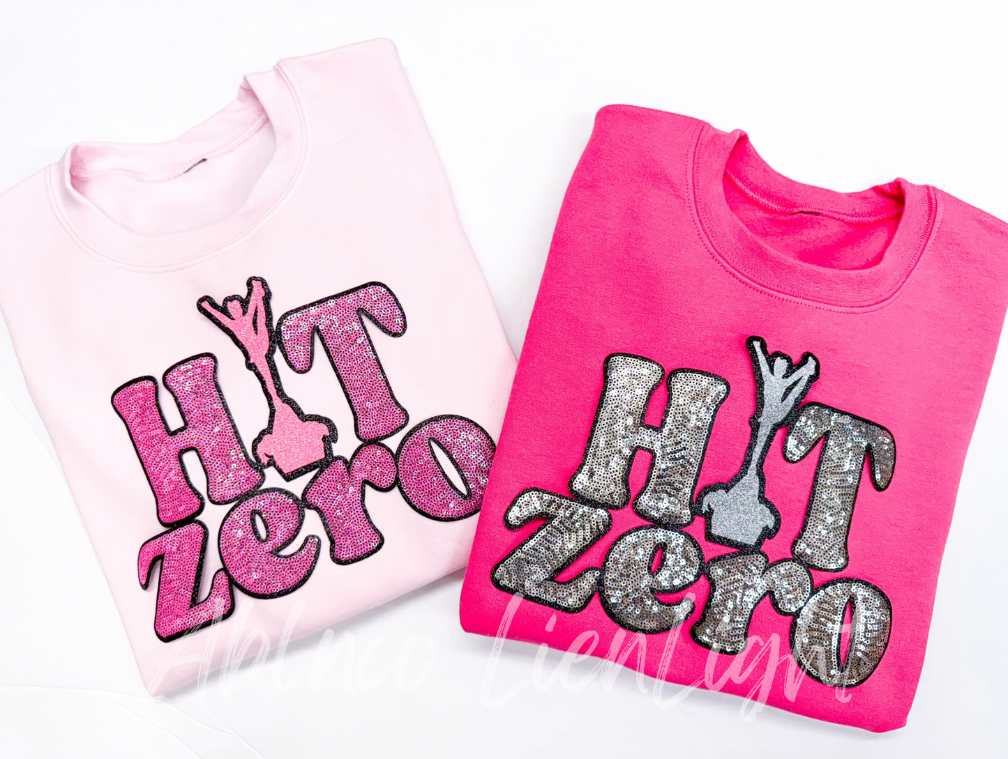 Hit Zero Cheer Pink Sequin Glitter Patch - Large