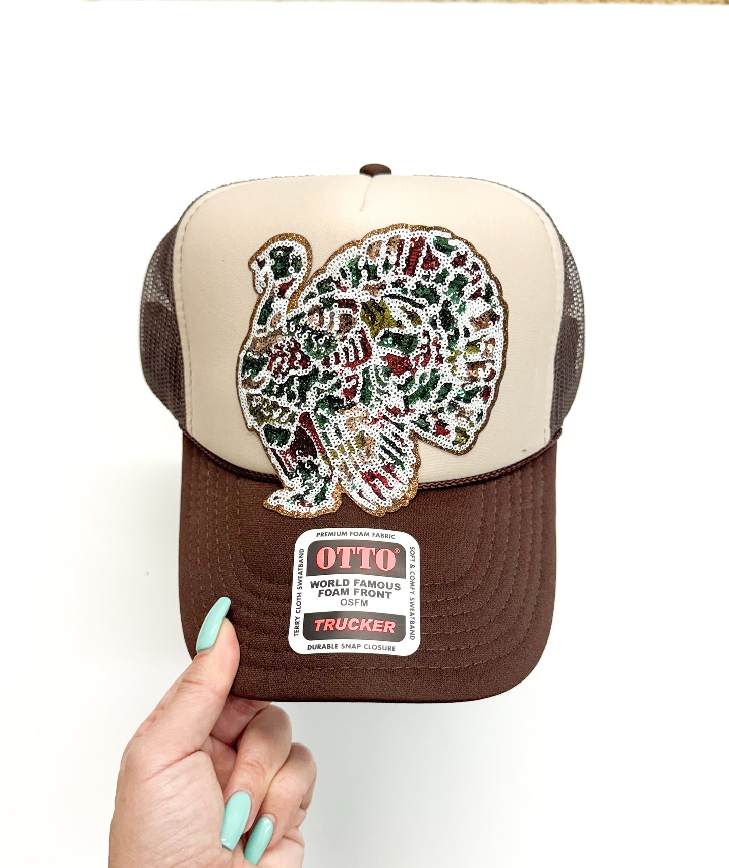 Camo Turkey Hunting Sequin Patch - Small