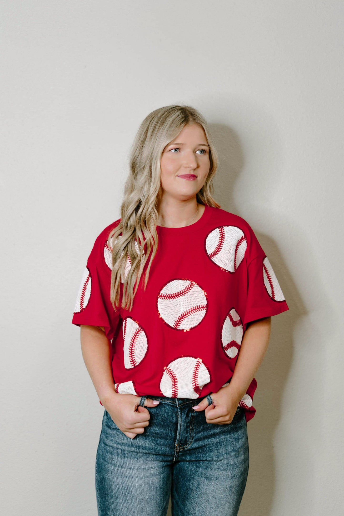 Softball Beadtubes Sequins Black Tshirt
