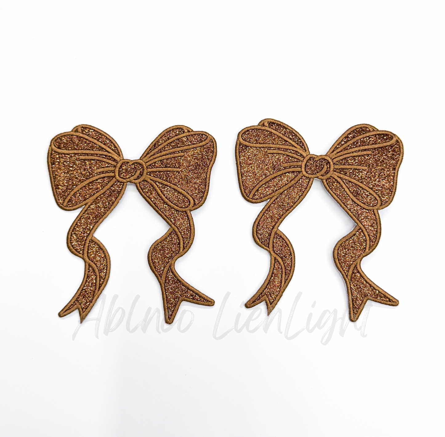 Side Bows Glitter Embroidery Patch