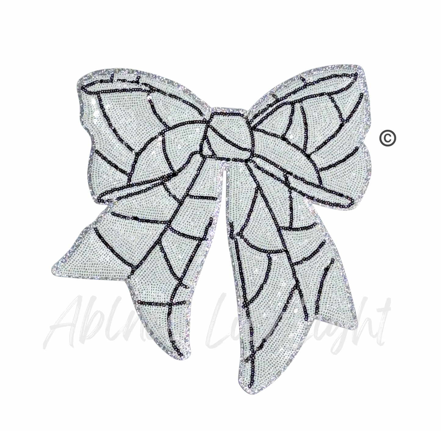 Volleyball Sequins Bow Patch - Big
