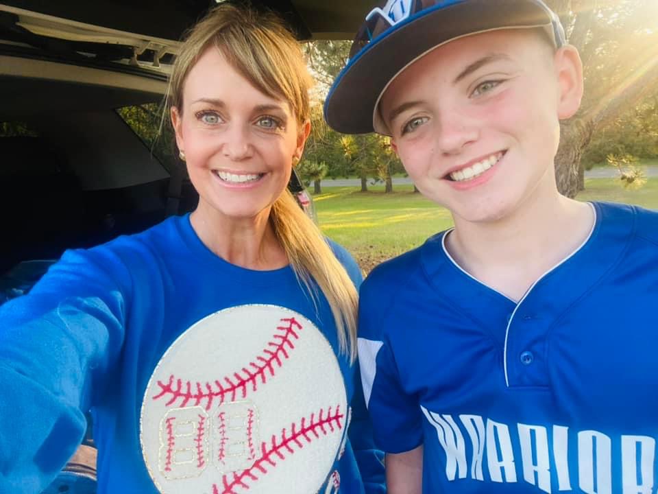 Baseball BALL Mom Customized Number Sweatshirt