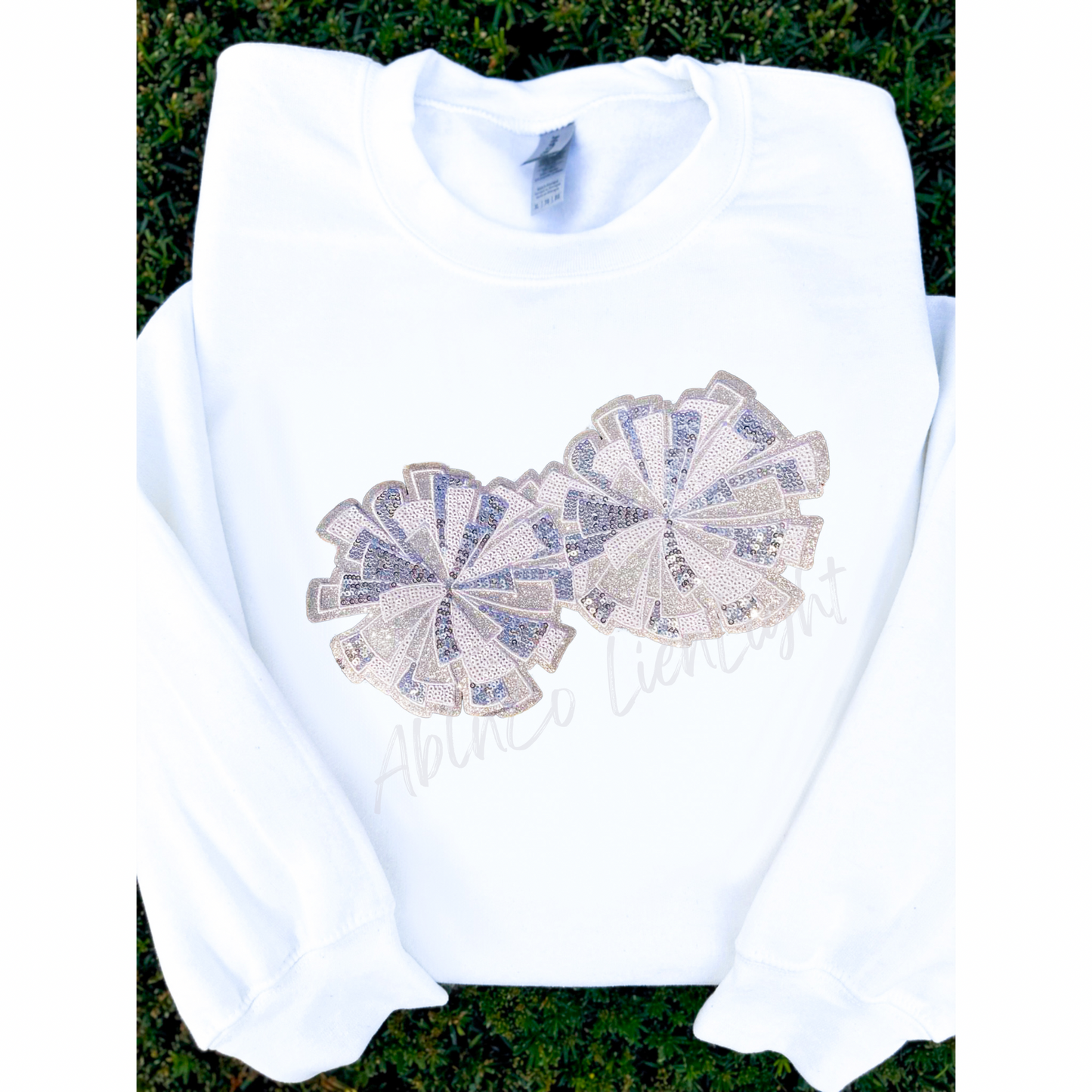 Cheer Pom Poms White Patch